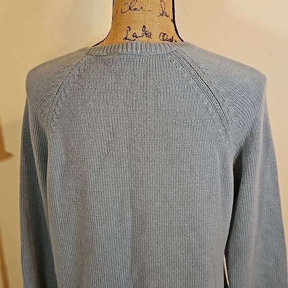 Rock & Republic blue gray knit sweater with front detail size Large - Picture 6 of 10